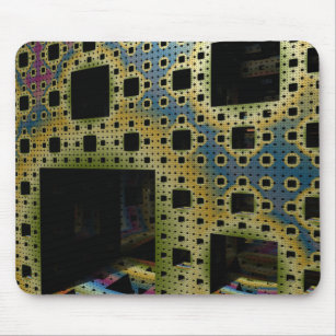 Fractal 3D Sci Fi Cube Printed Circuit MP04 Mouse Pad