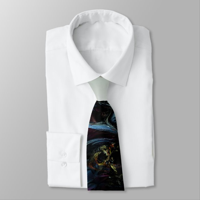 Fractal 3D Sci fi futuristic Tie (Tied)