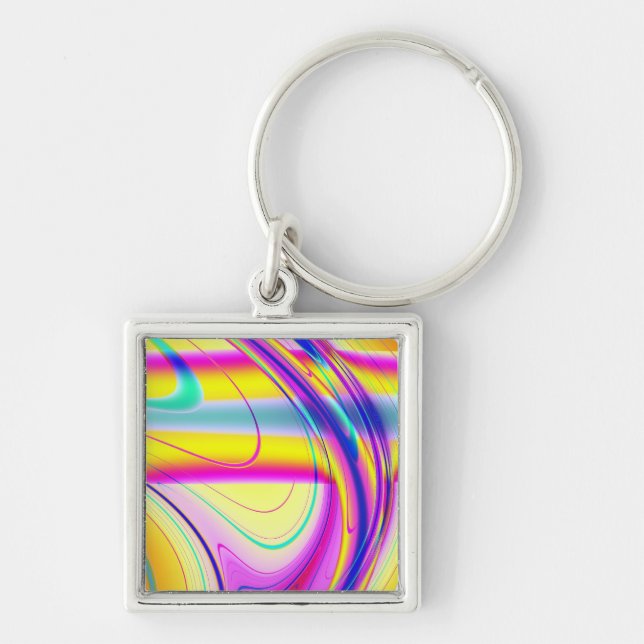 Fractal Abstract 061012f Keychain (Front)