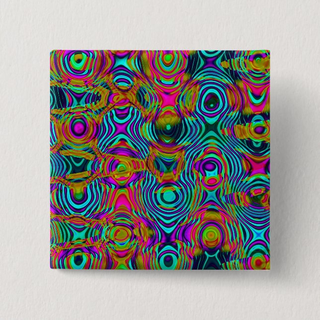 Fractal Abstract 191111a 2 Inch Square Button (Front)