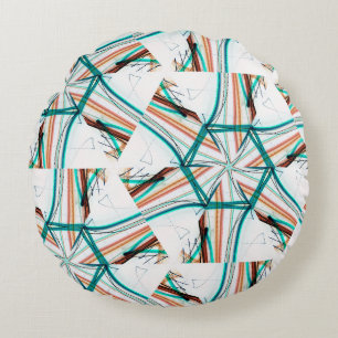 Fractal abstract background. Digital effects. Fest Round Pillow