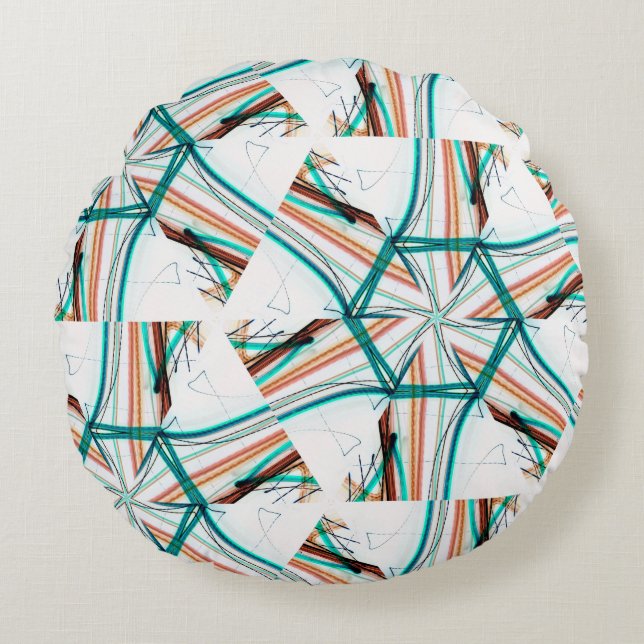 Fractal abstract background. Digital effects. Fest Round Pillow (Front)