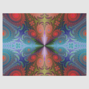 Fractal Abstract Red Blue Design 37 Decoupage Tissue Paper