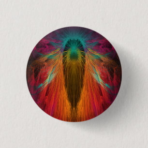 Fractal angel 1 inch round button