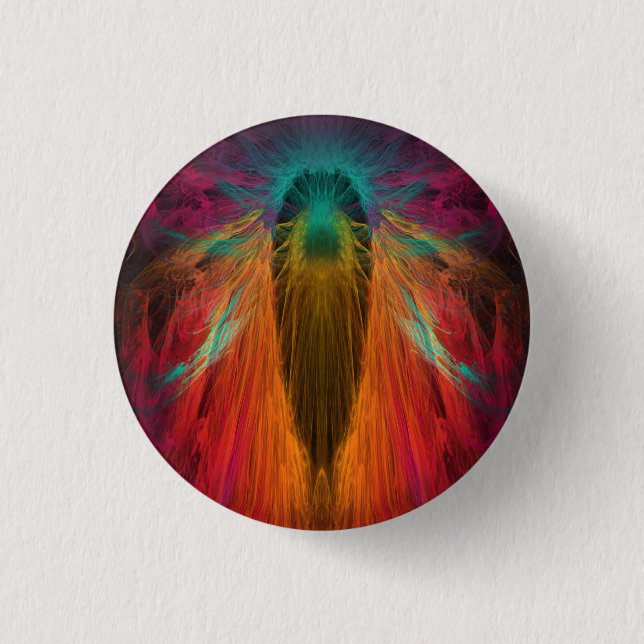 Fractal angel 1 inch round button (Front)