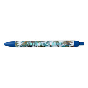 Fractal Arctic Camouflage Blue Ink Pen