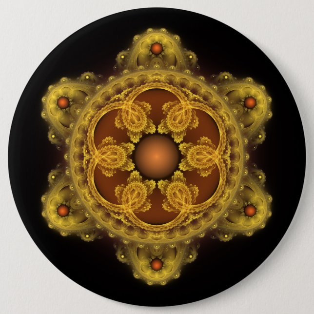 Fractal art fairy mandala 6 inch round button (Front)