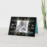 Fractal Art Frame Photo Father's Day Black & Teal