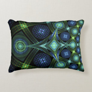Fractal Art Mandala Universe Accent Throw Pillow