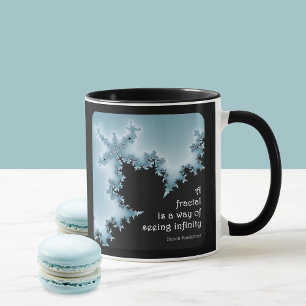 Fractal art with Mandelbrot quote, Mug