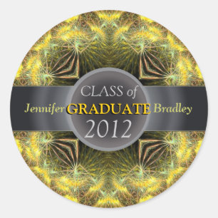 Fractal Award Graduation customizable Sticker