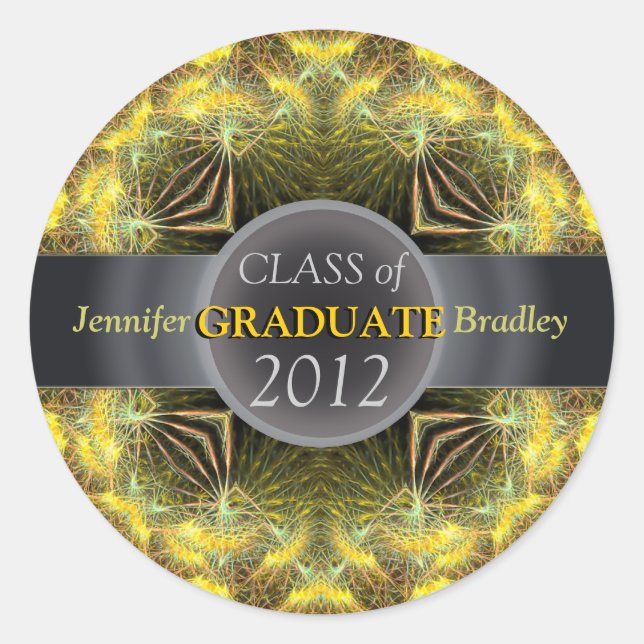 Fractal Award Graduation customizable Sticker (Front)