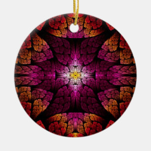 Fractal - Aztec - The all seeing eye Ceramic Ornament