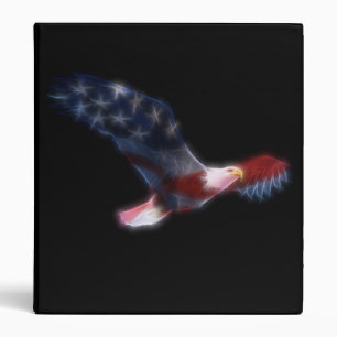 Fractal Bald Eagle Patriotic Binder
