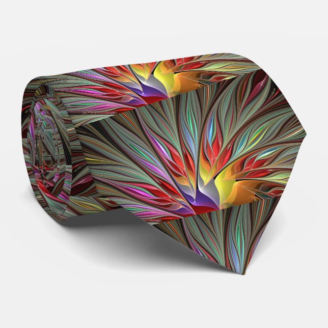 Fractal Bird of Paradise Tie (Rolled)