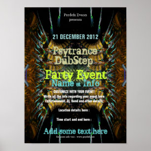 Fractal Blast Party Flyer Poster