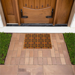 Fractal Bloom in Autumn Hues Doormat