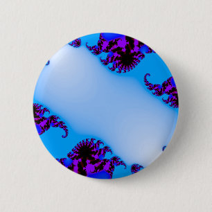 Fractal blue 2 inch round button