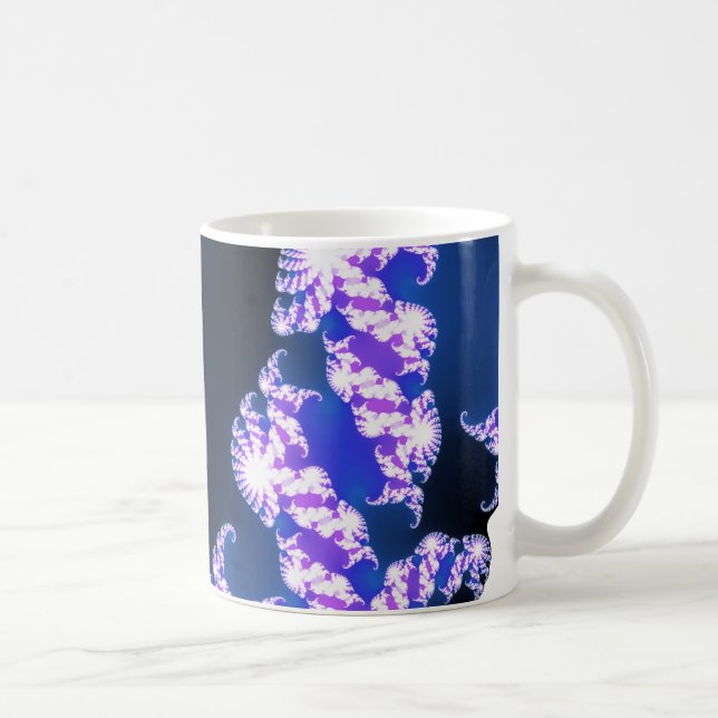 Fractal blue coffee mug (Right)