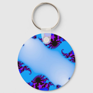 Fractal blue keychain