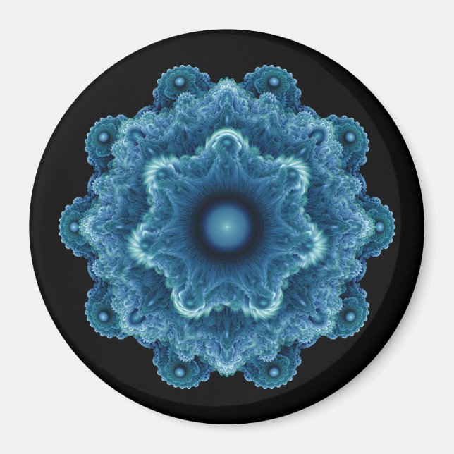 Fractal blue natural pattern magnet (Front)