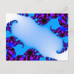 Fractal blue postcard