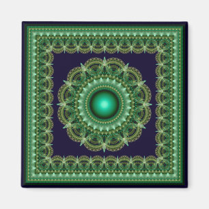 Fractal bright kaleidoscopic ornament magnet