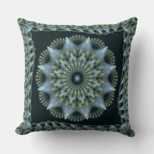 Fractal brilliant star pattern throw pillow