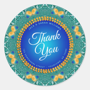 Fractal Butterfly Circle Thank You Classic Round Sticker