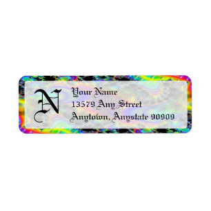 Fractal C~05 Monogram Return Address Labels