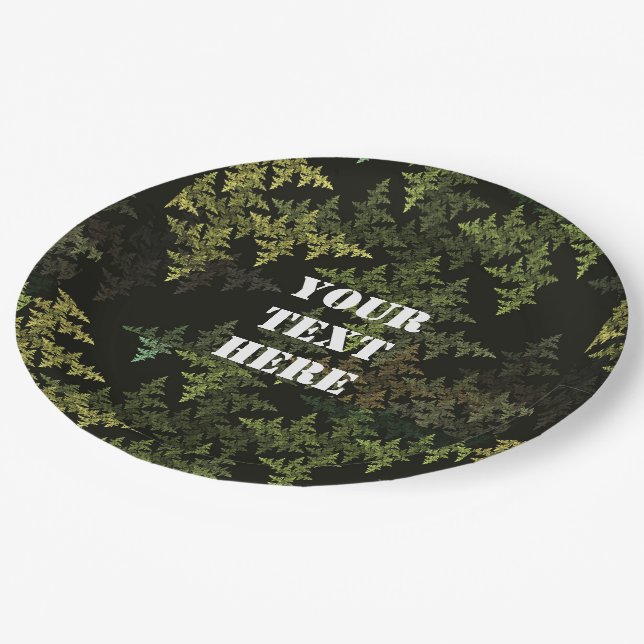 Fractal Camouflage Paper Plate (Angled)