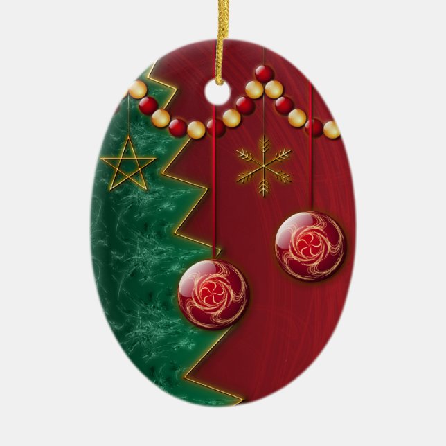 Fractal Celebration Christmas Ornament (Front)