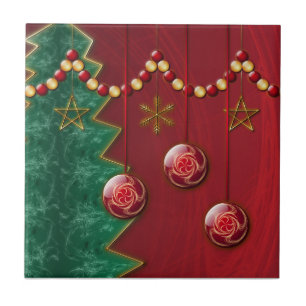 Fractal Celebration Christmas Tile
