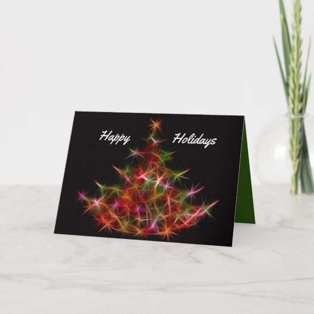 Fractal Christmas Tree Holiday Card (Front)