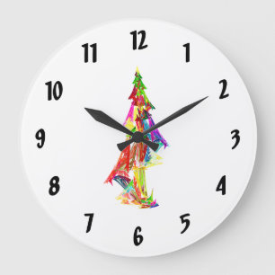 Fractal - Christmas Tree Large Clock