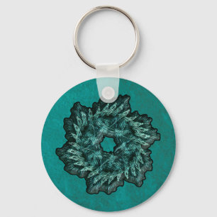 Fractal Christmas Wreath Keychain
