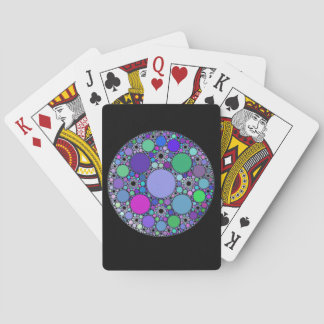 Fractal Circles in Purple Pink Blue Green Playing Cards