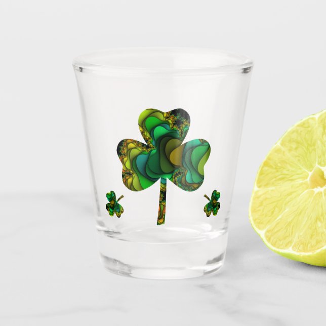 Fractal Clover Shot Glass (Front)