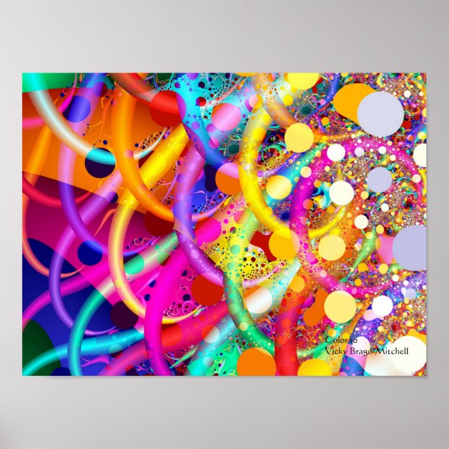 Fractal Color 10 Abstract Art Poster (Front)