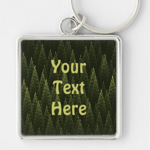 Fractal Conifer Forest Keychain