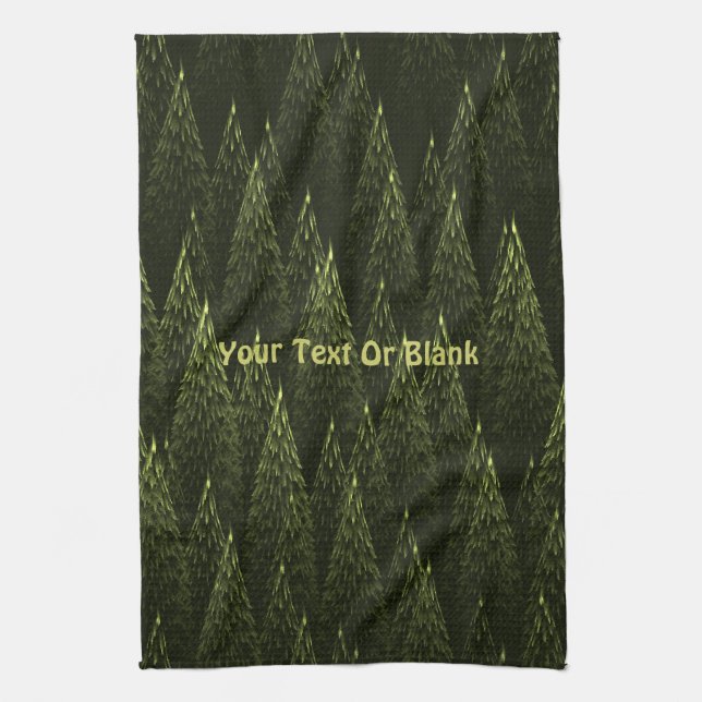 Fractal Conifer Forest Kitchen Towel (Vertical)