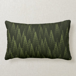 Fractal Conifer Forest Lumbar Pillow