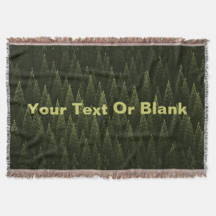 Fractal Conifer Forest Throw Blanket