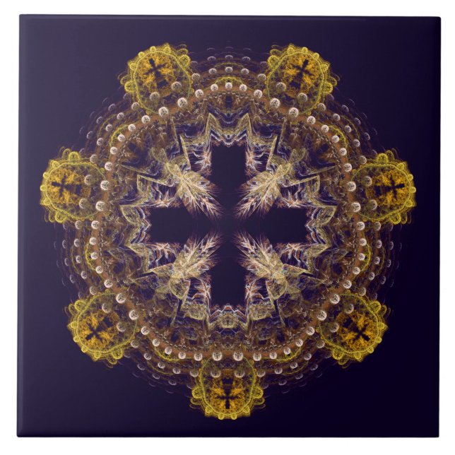 Fractal cross mandala tile (Front)