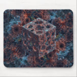 Fractal Cube With Mandelbrot Cutout  Mouse Pad<br><div class="desc">Fractal Cube With Mandelbrot Cutout - Mouse Pad 
Includes A Chaotic Fractal Background Mandelbulber Style</div>