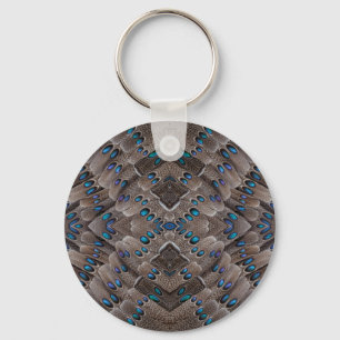 Fractal Design Pheasant Feather Keychain