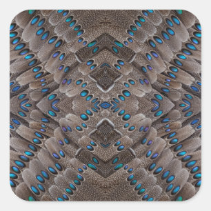 Fractal Design Pheasant Feather Square Sticker