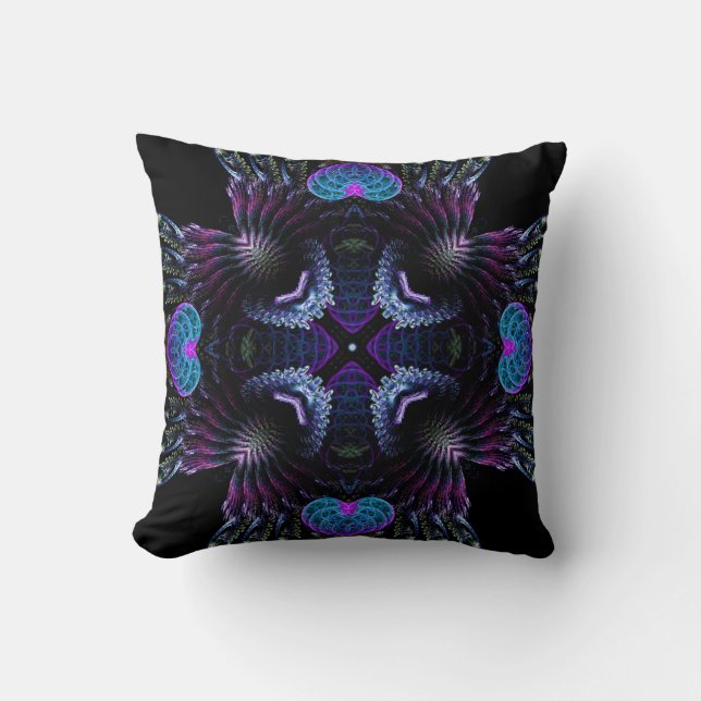Fractal Dimension Dark Medieval Cushion (Front)