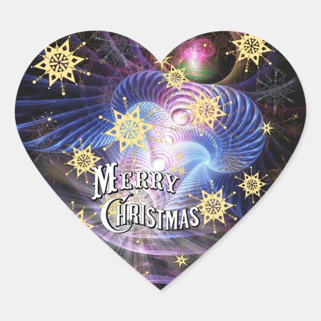 Fractal Energy burst Heart Sticker (Front)