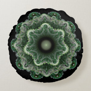 Fractal fancy ornament round pillow